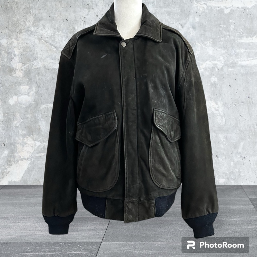 MIRAGE leather aviator bomber jacket, size S, vintage/authentic; unisex